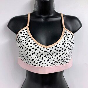 Sarah's Day x White Fox Women's Speckled Strappy Unpadded Preppy Sports Bra SZ S